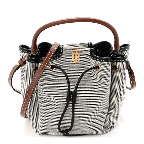 Burberry Canvas Tb Peony Bucket Black #235267B10B